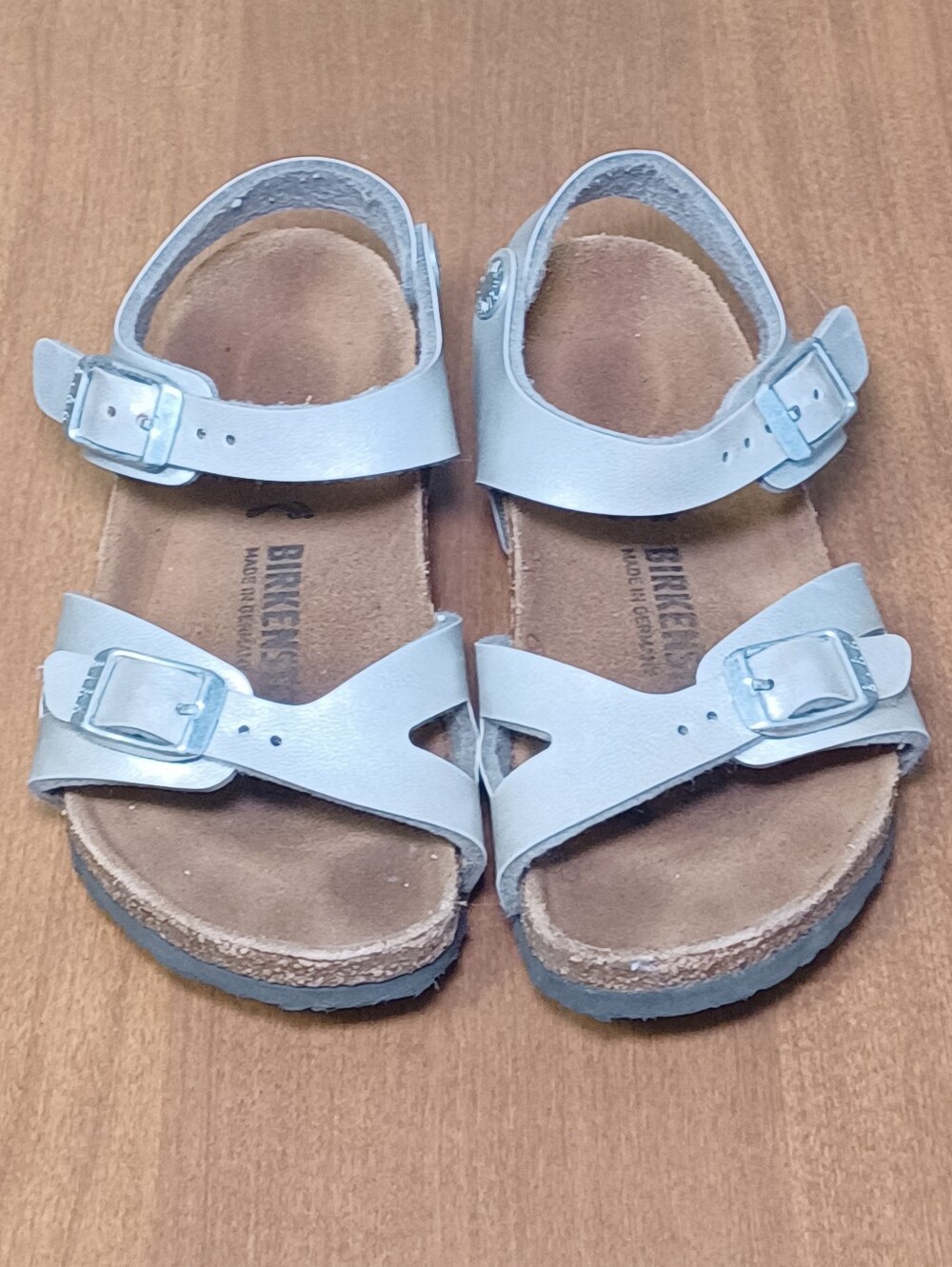 Birkenstock Rio Sandals Little Girl 8-8.5 (EU 26) Toddler/Kids Silver Birko Flor